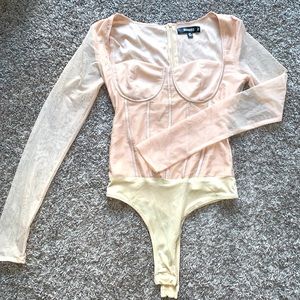 Missguided Mesh Corset Bodysuit